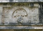 Close up of the carvings on the Church showing the Mask of Chac. : Cancun Sept 2012